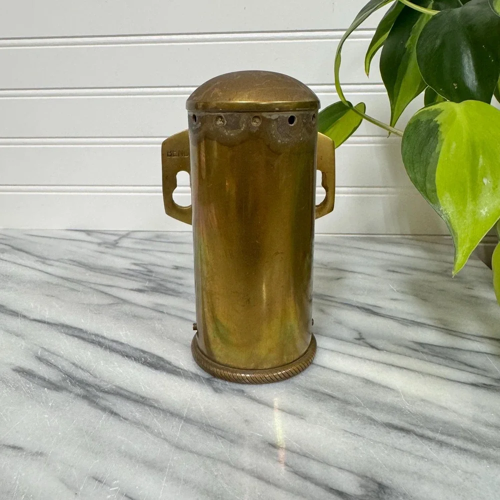 Vintage Bendix Brass Oil Lamp: Early Auto/Nautical Carriage Light
